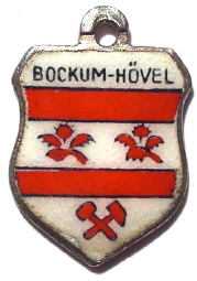 BOCKUM HOVEL, Germany - Vintage Silver Enamel Travel Shield Charm